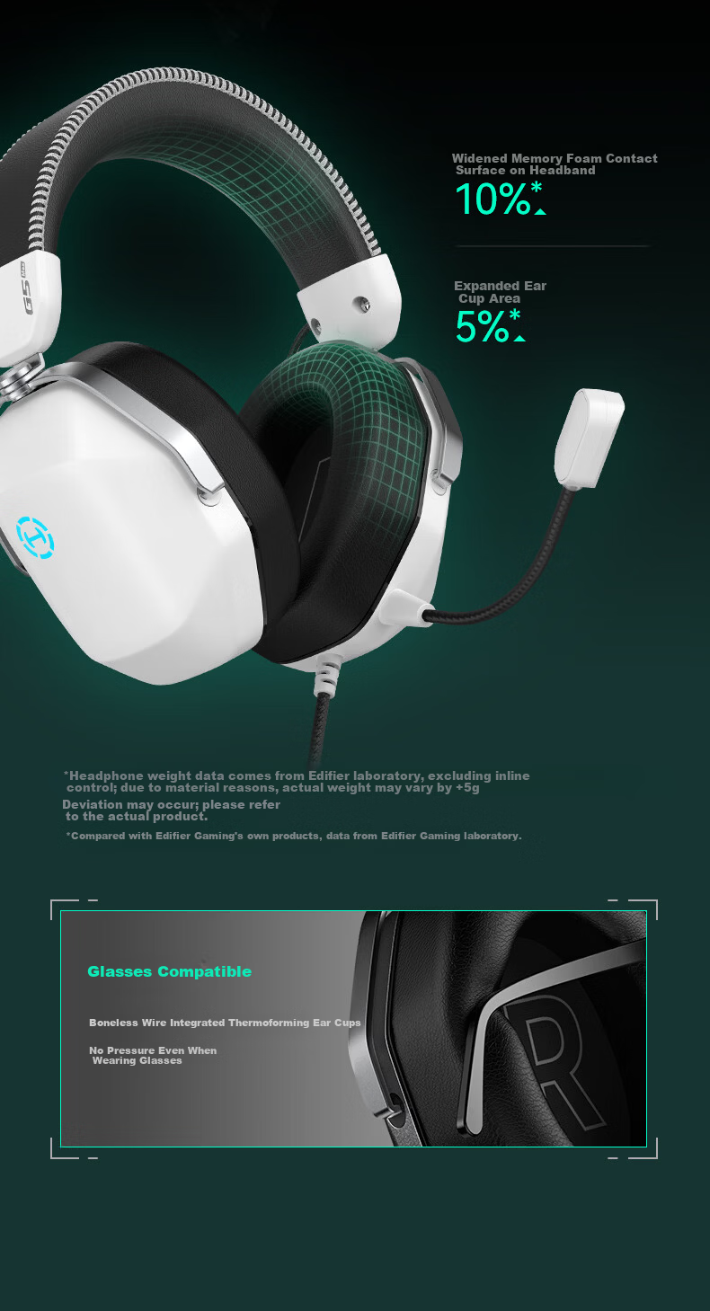EDIFIER HECATE G5 MAX Sound Card Edition THX High-Resolution Wired Over-Ear Gaming Headset for PC Delta-Tuned FPS Chicken Dinner Microphone Pink 21