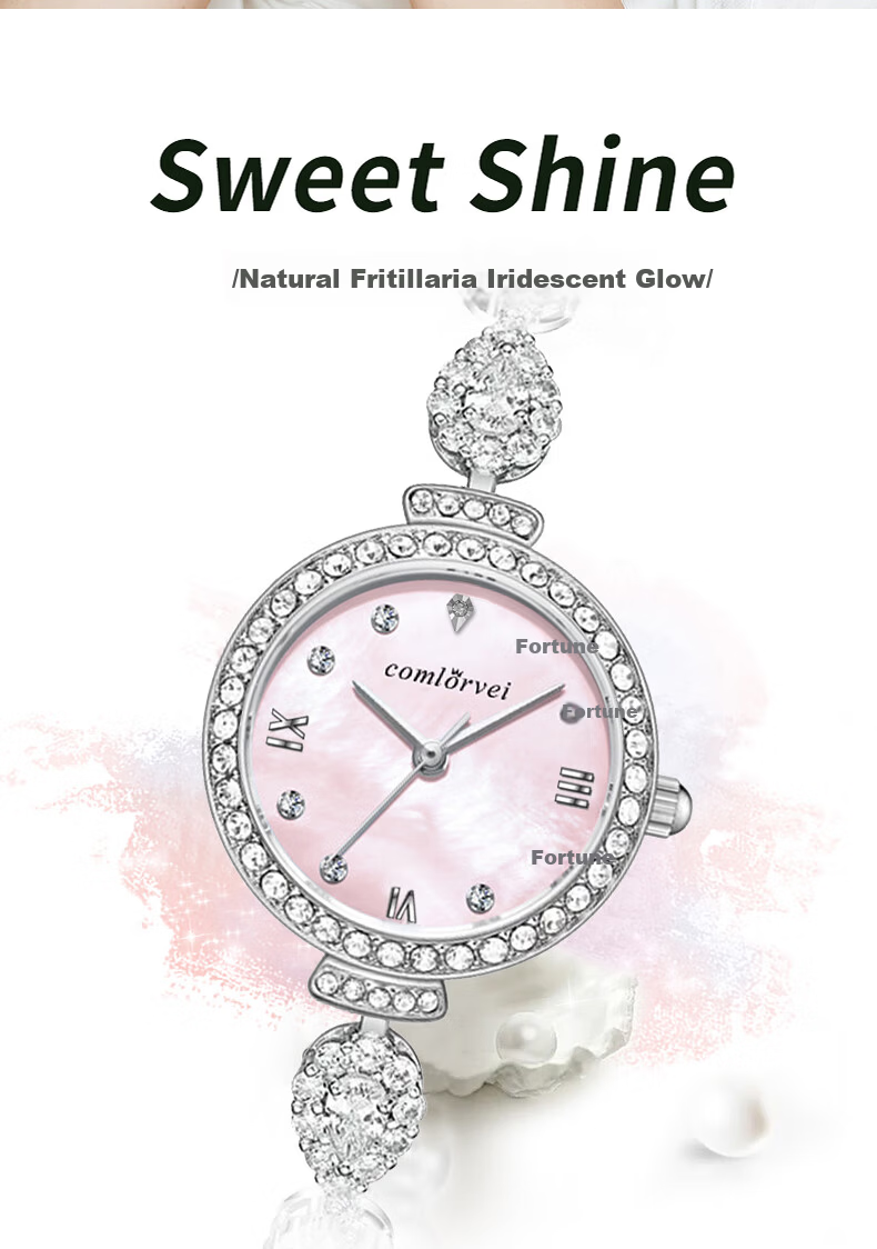 COMLORVEI Sparkling Fairy Style Diamond-Studded Women's Watch Exquisite Gift for Girlfriend National Brand Female Watch 691 7