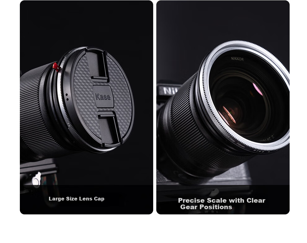 Kase 62mm Adjustable ND & CPL 1.5-8 Step Two-In Filter Kit VND Neutral Density Filter Polarizing Filter Medium Gray Density Filter Low Color Bias Video Tool 11