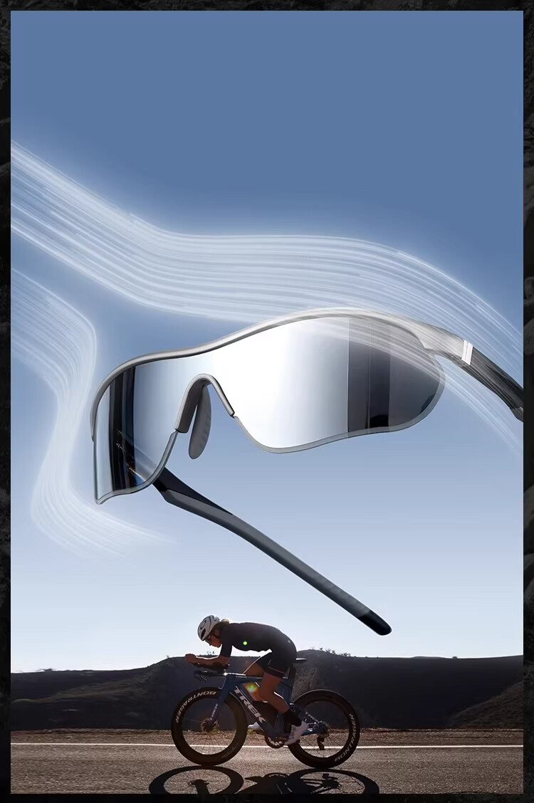 Boshide Cycling Glasses Mountain Climbing Sunglasses Protective Ski Goggles Outdoor Windproof UV Protection Gunmetal Frame White Silver Lens 20
