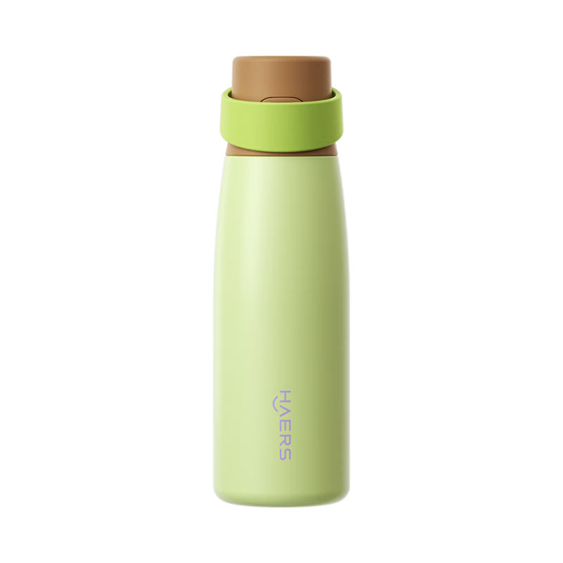 HAERS Insulated Water Bottle for Women Students High-Value Straw Cup Portable Cold Storage Punk Puppy (Black Pink) 560ml