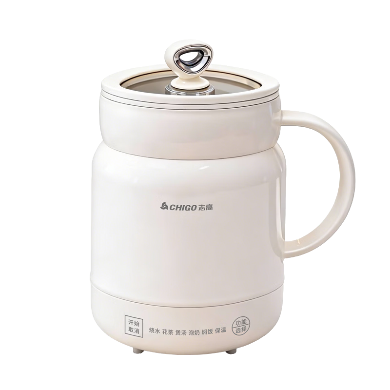 CHIGO Small Health Pot for One Person, Electric Stewing Cup, Health Cup, Milk Heating and Boiling Cup with Filter, Multi-Function Hot Milk and Water Boiler