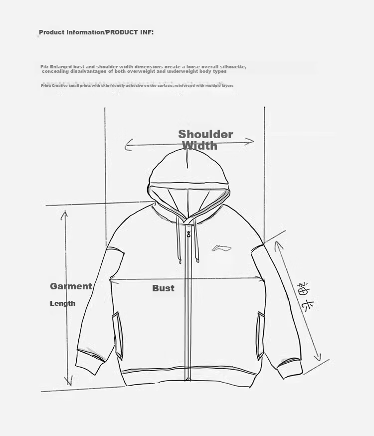 Li-Ning Men's Jacket Spring Autumn Winter New Hooded Sweatshirt Loose Casual Long Sleeve Versatile Sports Zip-up Top 10