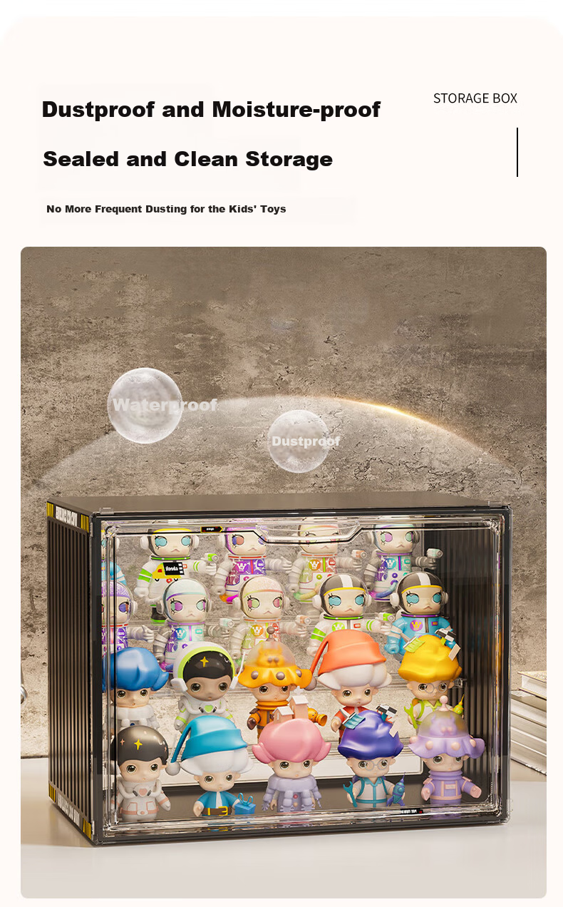 Kousu Blind Box Storage Display Rack Transparent Dustproof Figure Storage Box Doll Labubu Pop Mart Model Display Cabinet 1