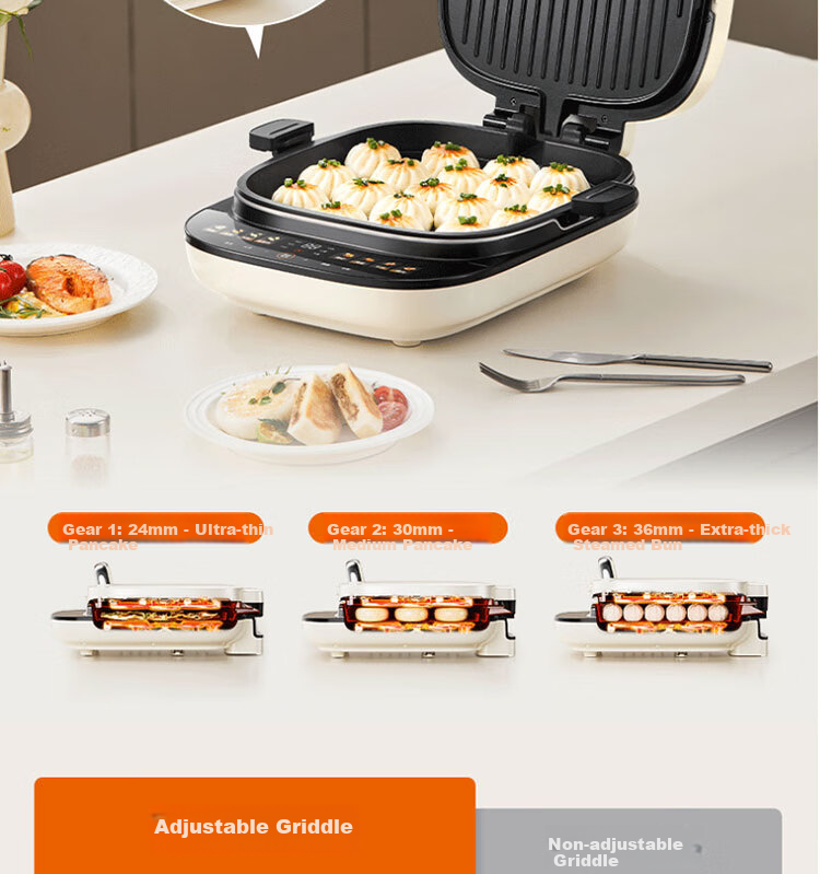 Joyoung Multifunctional Double-Sided Heating 0-Fluorine Titanium Ceramic Electric Griddle 2200W High Power Breakfast Maker with 3 Adjustable Settings JK30-GK320 15
