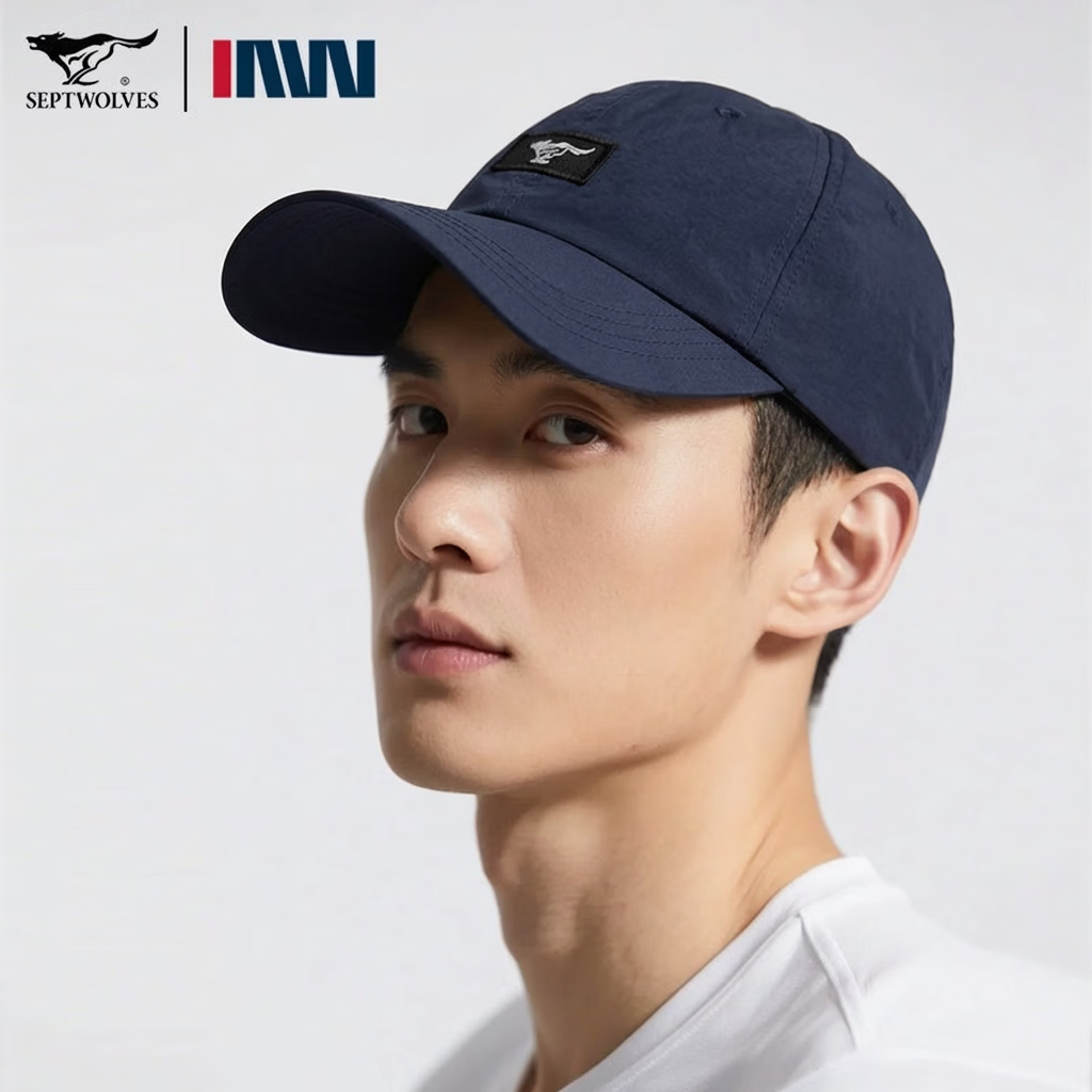 Seven Wolves Men's Baseball Cap Casual Versatile Sun Hat Quick-Dry Adjustable Large Size Breathable Duckbill Cap 5