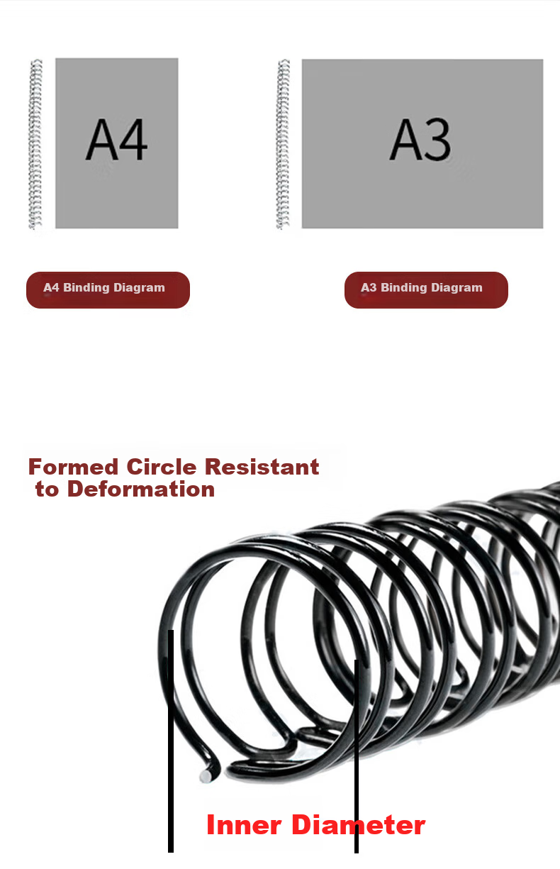 Doton 14.3mm 3:1 Iron Ring Binding Machine Black Iron Rings 100pcs Calendar Contract Document Report Punch Binding Supplies 1