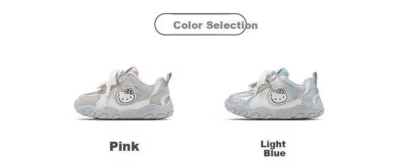 Hello Kitty Girls' Running Shoes Children's Sports Shoes Soft Sole Breathable Casual Shoes Pink [Single Mesh Style] Size 31 4