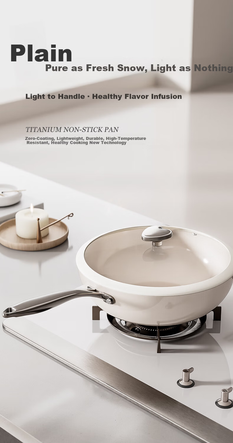 Xingmengxiang NEW DREAM Pebble Non-Stick Coating-Free Ceramic Wok 28cm for Gas Stove and Induction Cooker 3