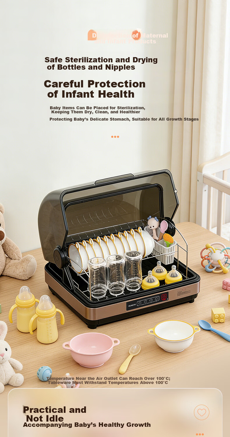 MeiLing Desktop Sterilizer Cabinet Multifunctional Household Kitchen Dishware Knife Rack Tea Cup Sterilizer Large Capacity UV Drying and Cleaning Cabinet [Government Subsidy] ZTD-M42T5 11