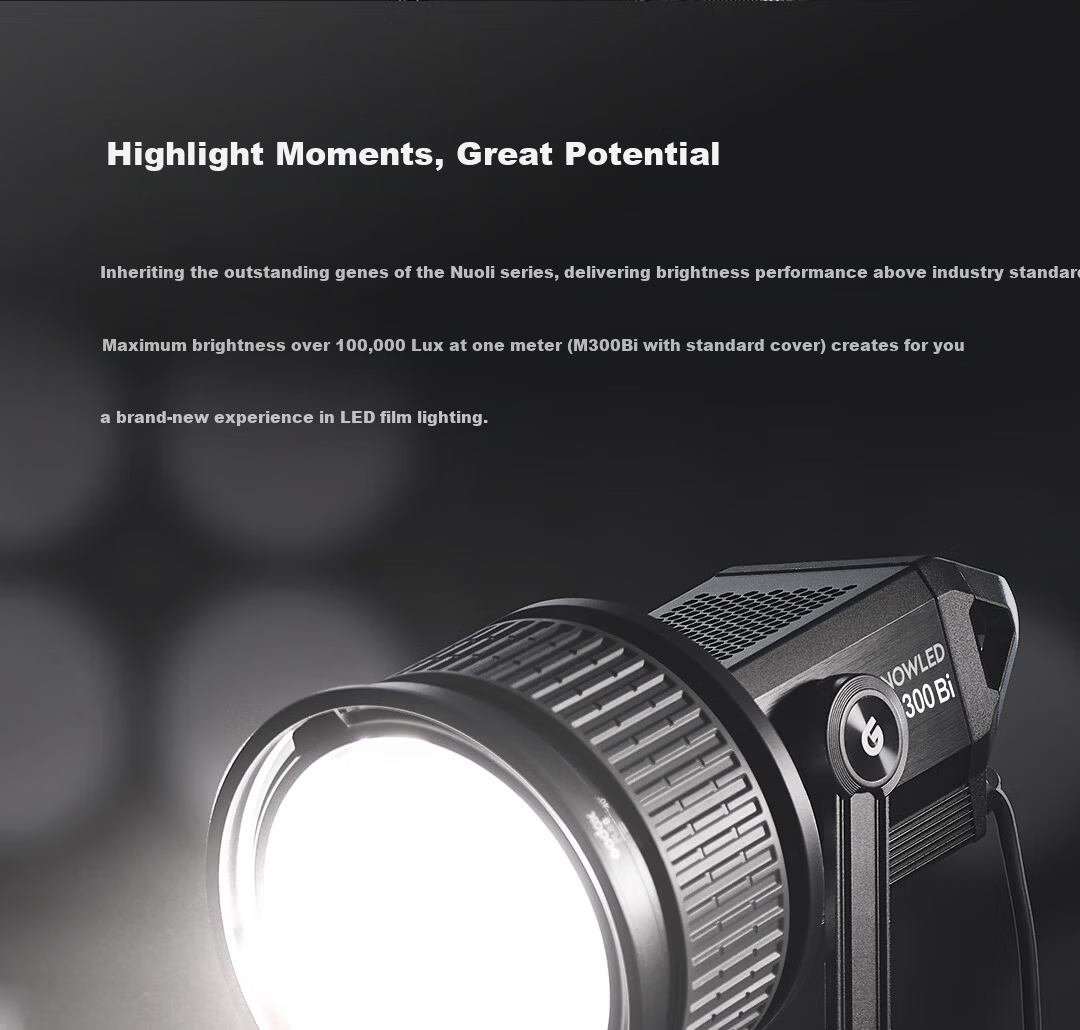 Godox M300Bi Professional High-Power Studio Video Light LED Fill Light for Photography Live Streaming Portable Spotlight【Official Standard Edition】 5