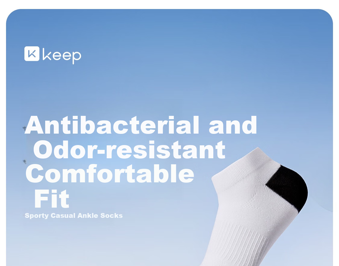 Keep Sports Casual Antibacterial Odor-Resistant Socks for Women and Men Summer White+White+Gray L 3 Pairs Pack 1