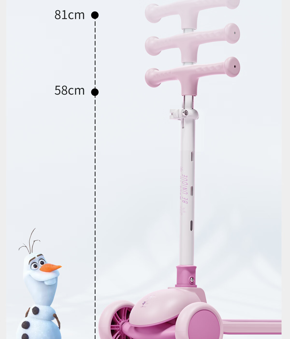 DISNEY Kids Scooter for Ages 1-3-6-12, Anti-Tip Toddler and Child Toy Scooter with Single Board and Light-Up Wheels 1