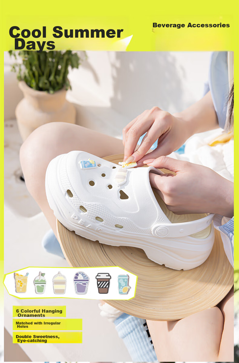 PEAK Elevated Perforated Shoes for Women, Summer Student Versatile Trendy Fashion Soft-Soled Comfortable Sandals ET52102L 12