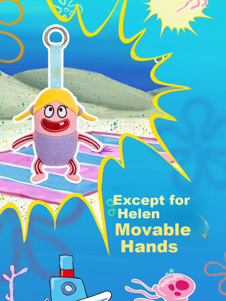 X11 SPACE [X11 SpongeBob Collaboration] Bikini Bottom Baby Fish Series Purple-Clothed Fish Pendant 9