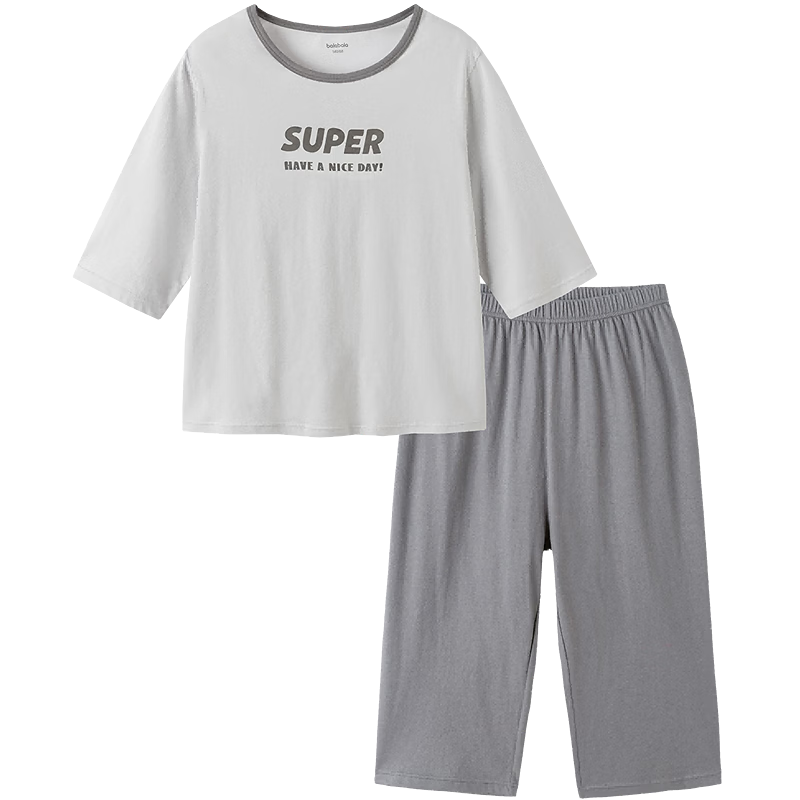 Balabala Children's Summer Thin Pajama Set Air Conditioning Clothes Boys and Girls Homewear for Toddlers and Older Kids