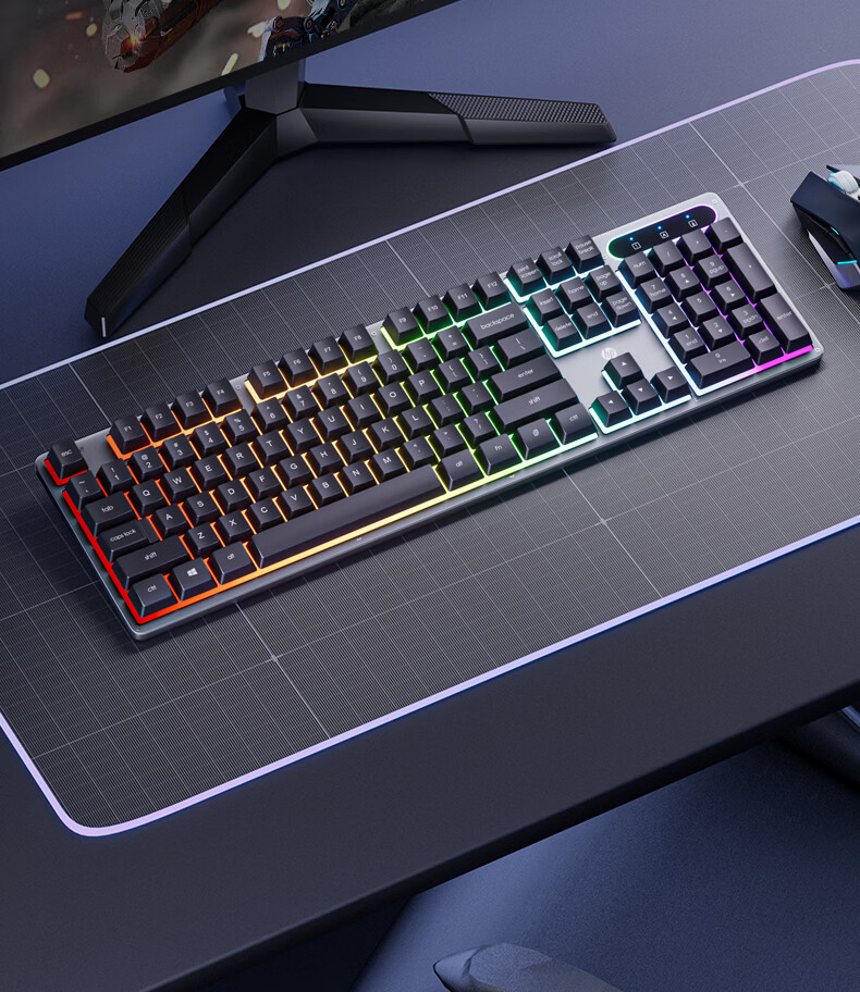 HP K500Y Mechanical Feel Wired Silent Membrane 104-Key Keyboard for Gaming, Office, and Study Compatible with Laptop and Desktop, High-Quality Side-Engraved Peripheral 7