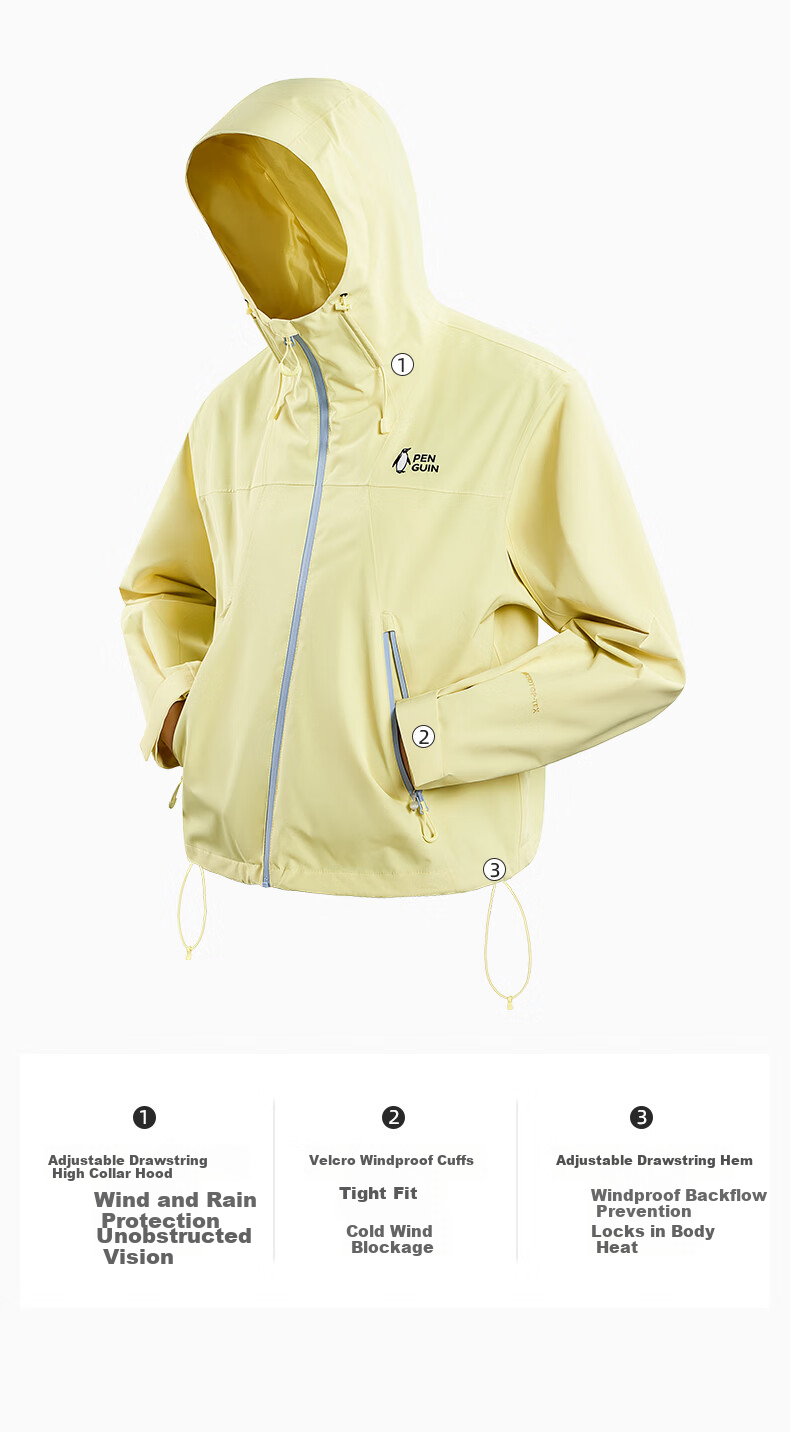 Penguin Camel Collaboration Yulin Windbreaker 26 New Women's Single-Layer Lightweight Functional Outdoor Mountaineering Jacket M26BA6B001 14