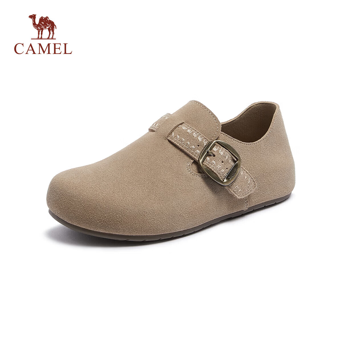 CAMEL [Li Keyi Same Style] Soft Bag 2nd Generation Birkenstock Women's Casual Single Shoes L26S700198 Apricot 35