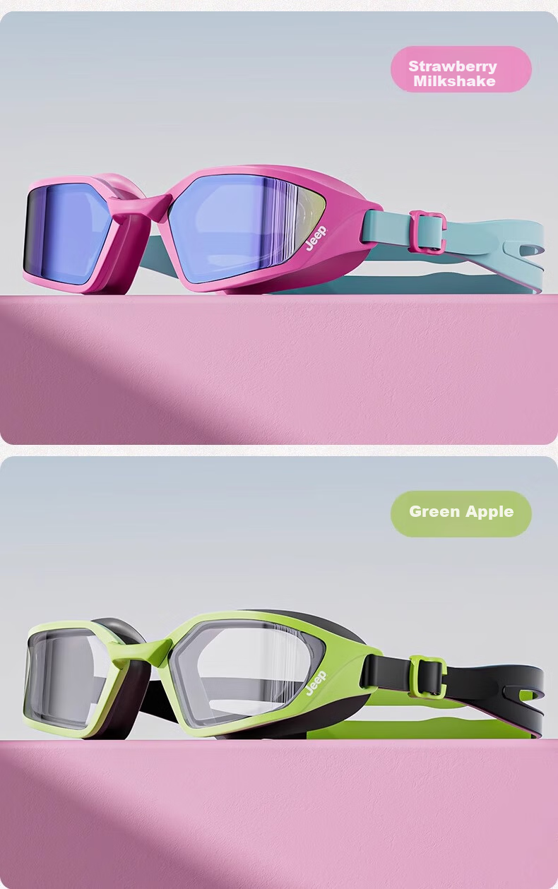 JEEP Kids Swimming Goggles Boys Waterproof Anti-Fog HD Youth Girls Swim Glasses Sea Salt Ice Blue 300° 11