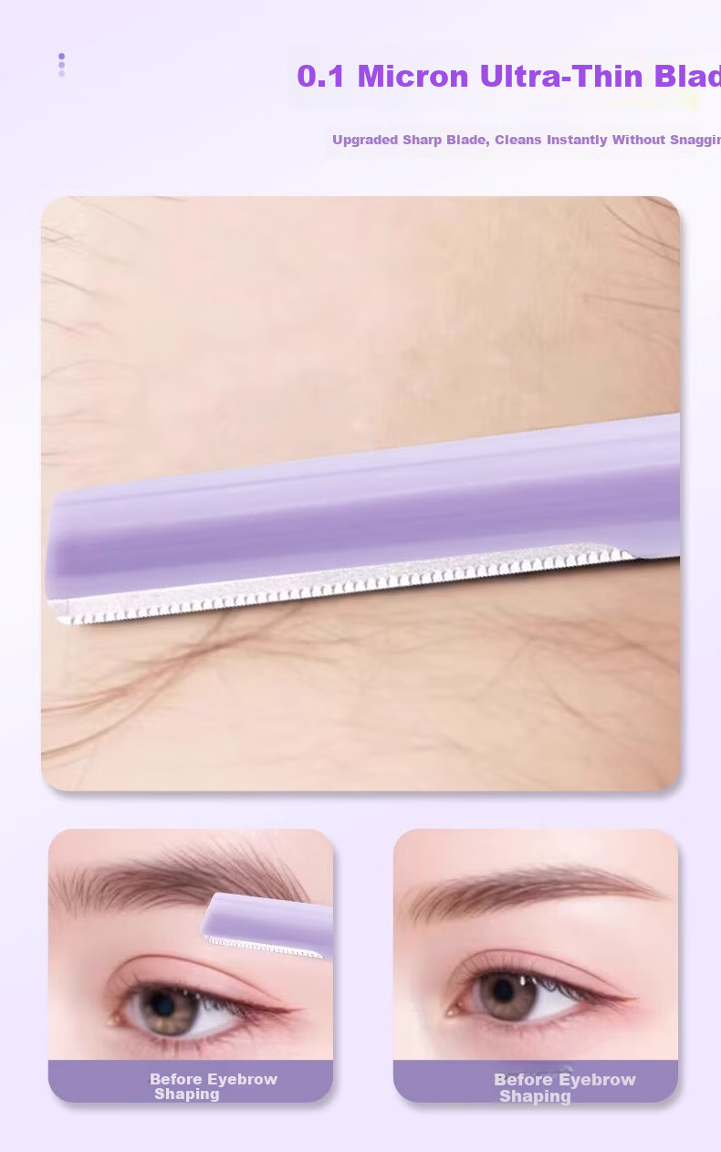 Dongyi Premium Dual-Head Eyebrow Razor Safety Close-Up Anti-Scratch Flat Head Eyebrow Shaver for Women Beginners Tool 5
