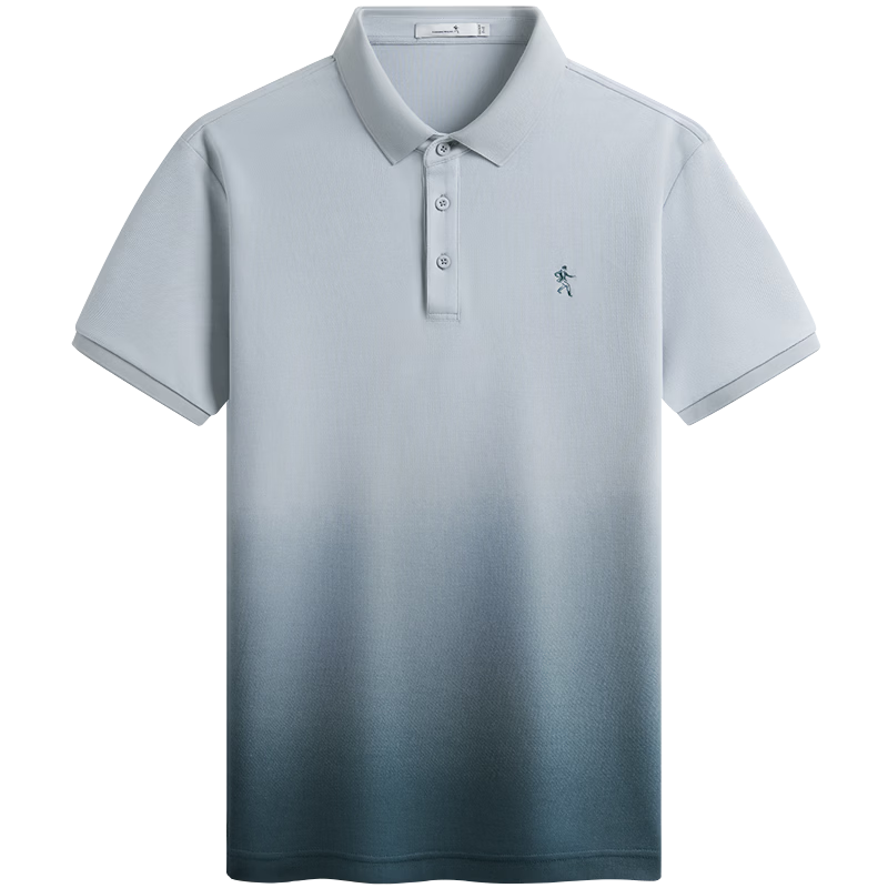 DANCING WOLVES [Gradient] Short-Sleeve Polo Shirt for Men, Summer Cool-Feeling Quick-Dry Breathable Business Casual Versatile T-Shirt Top for Me