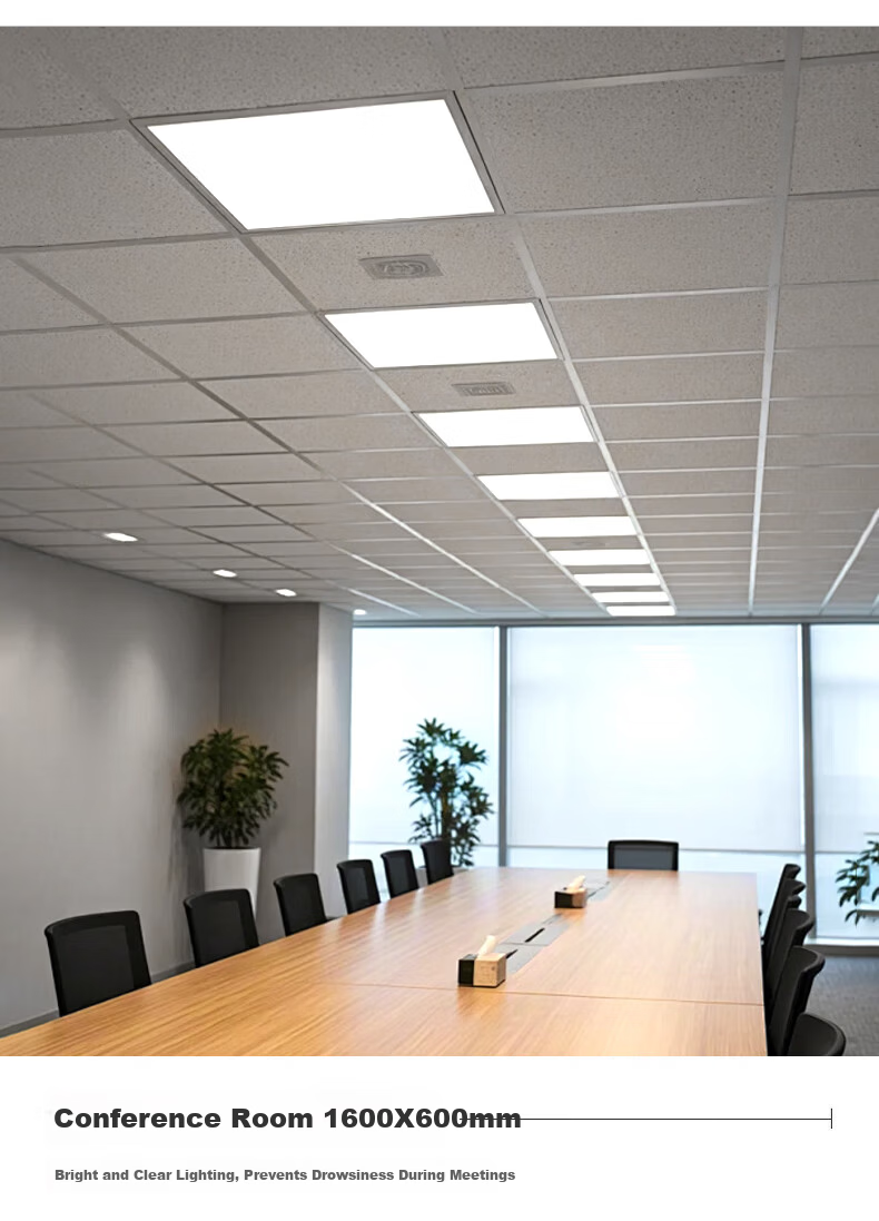 Huans Color Integrated Ceiling Square LED Panel Light Aluminum Buckle Plate Light 600x600 Flat Light Office Building Factory Ceiling Embedded Lamp 60x60cm White Light 48W (Single Pack) 6