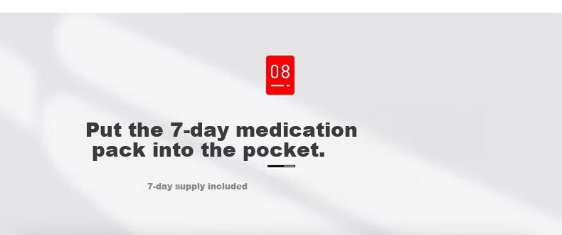 Zhifan Japanese Portable Weekly Pill Organizer 7-Day Medicine Dispenser with Medication Reminder Small Pill Box 15