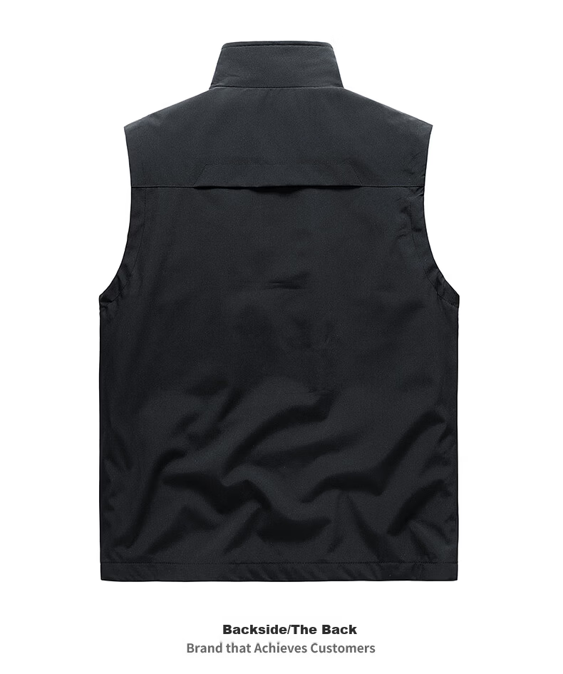 Miiow Men's Vest Spring Autumn Jacket Trendy Breathable Outdoor Sleeveless Quick-Dry Waistcoat Black 2XL 6