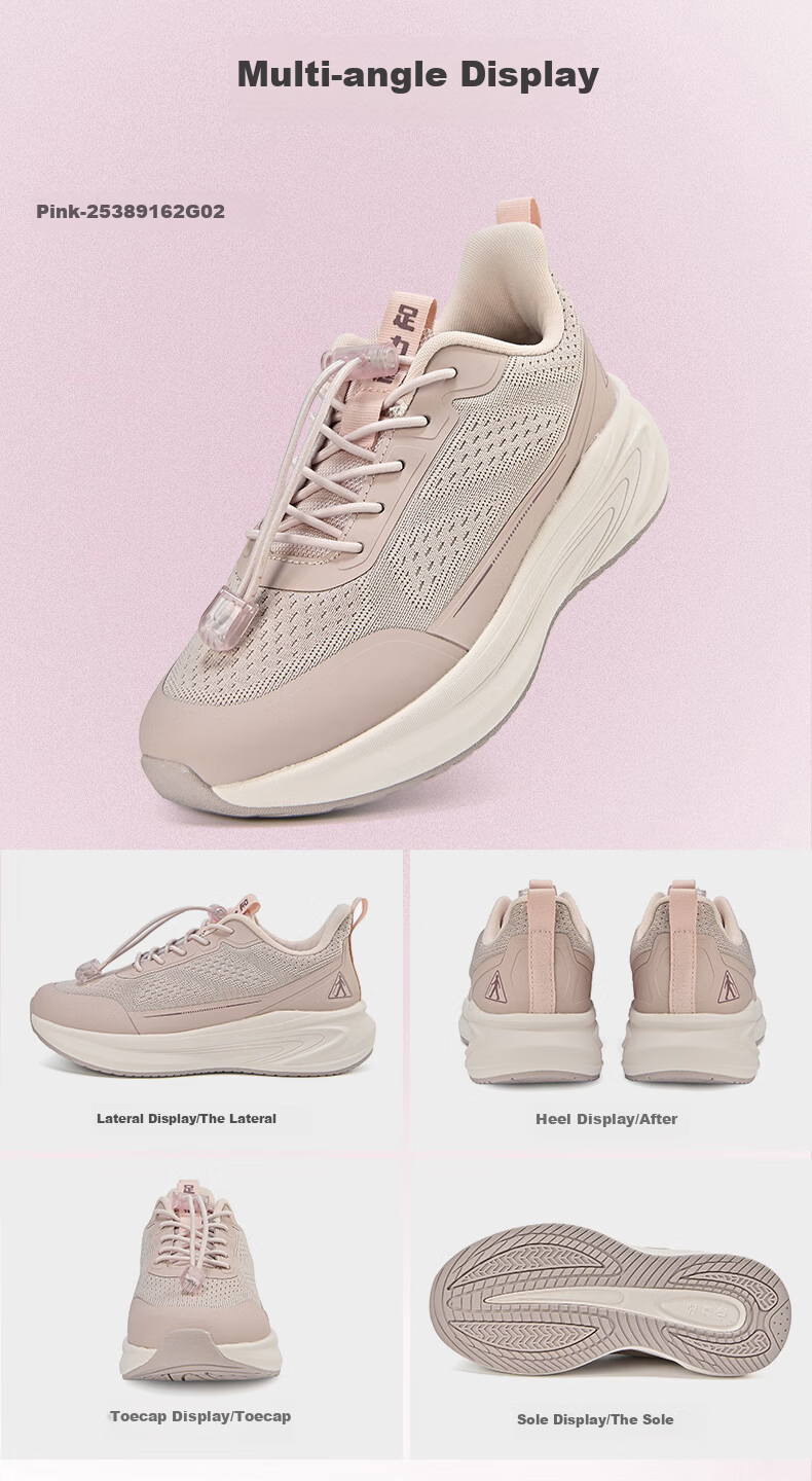 Zulijian Women's Lightweight Slip-On Elderly Shoes Non-Slip Walking Shoes for Middle-Aged and Seniors 9162 Beige Size 38 6