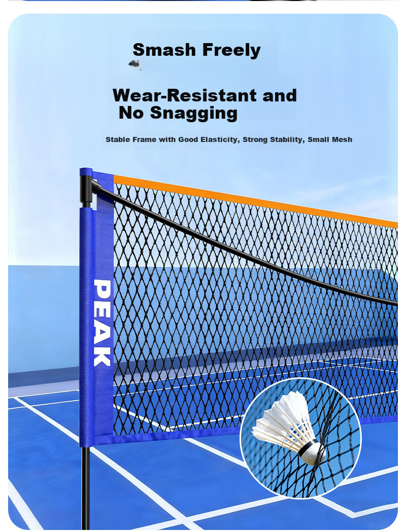 Peak Badminton Portable Indoor Outdoor Easy Setup Net Frame Quick Open Standard Net 4