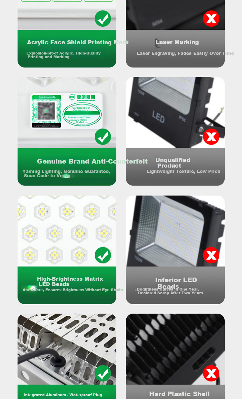 Yaming LED Floodlight Outdoor Waterproof Stadium High Power Bright Spotlight 6161 Series 200W 9