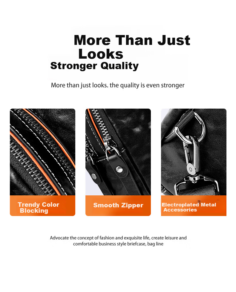 Paibaojue Men's Chest Bag First Layer Cowhide Luxury Fashion Large Capacity Single Shoulder Crossbody Bag Commuter Men's Bag Birthday Gift 4