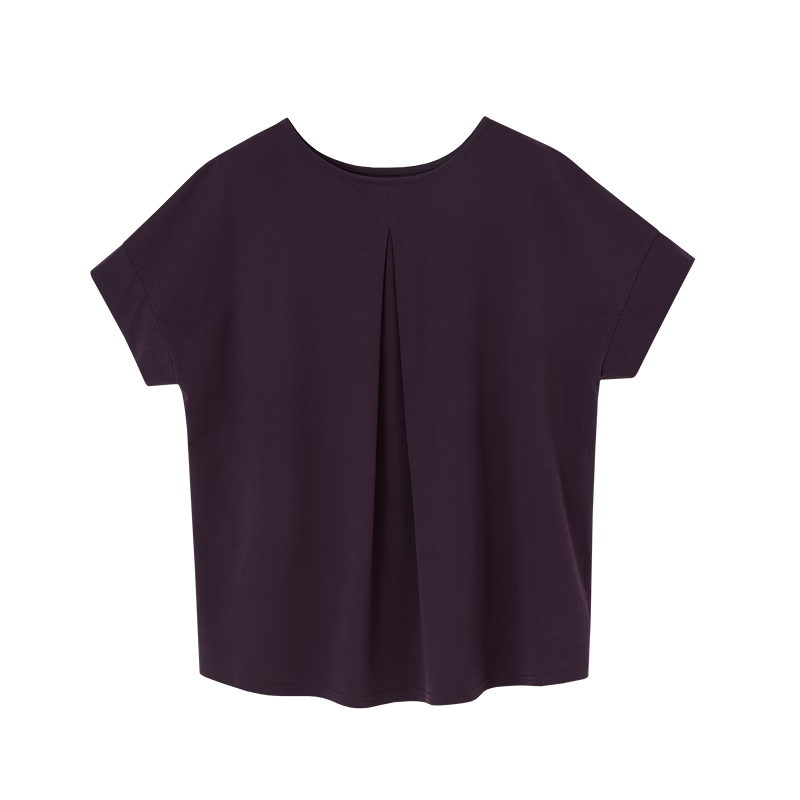 Demana [Cool Sorona] Summer Refreshing Non-Sticky Wide Neckline Decorative Short Sleeve Slim Fit T-Shirt for Women Premium Feel