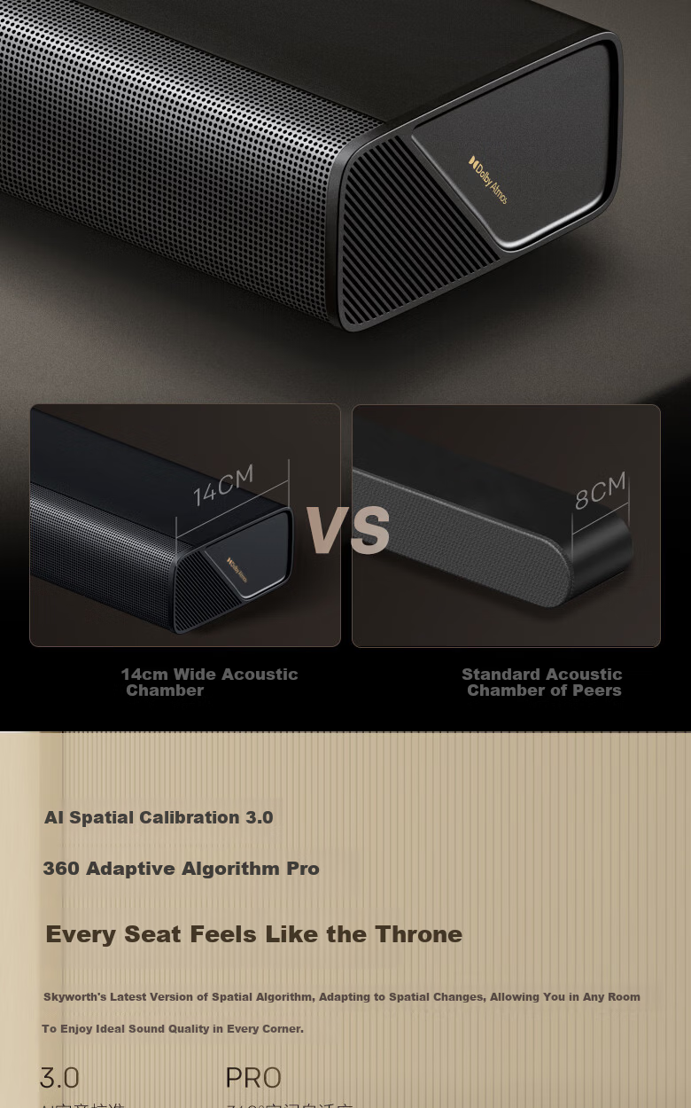 Skyworth Thunder Cannon HS-X800T Soundbar Speaker 3.1 Channel Dolby Atmos JD.com Co-branded Home KTV Bass Subwoofer Bluetooth TV Audio System 4