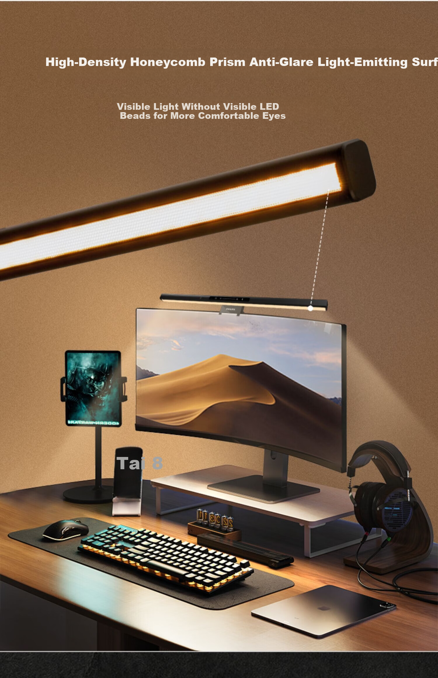 PHILIPS LED Screen Display Monitor Hanging Lamp Computer Curved Display Laptop Smart Blue Light Protection Desk Lamp [High CRI Ra98] 10W Length 550mm 6