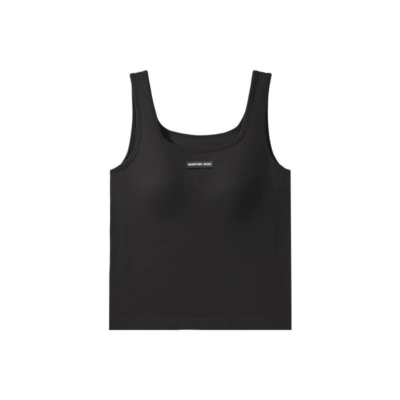Manifen Women's Padded Back Beauty Antibacterial Sweat-Wicking Slim Fit Sports Tank Top Sleeveless Shirt for Outerwear and Layering