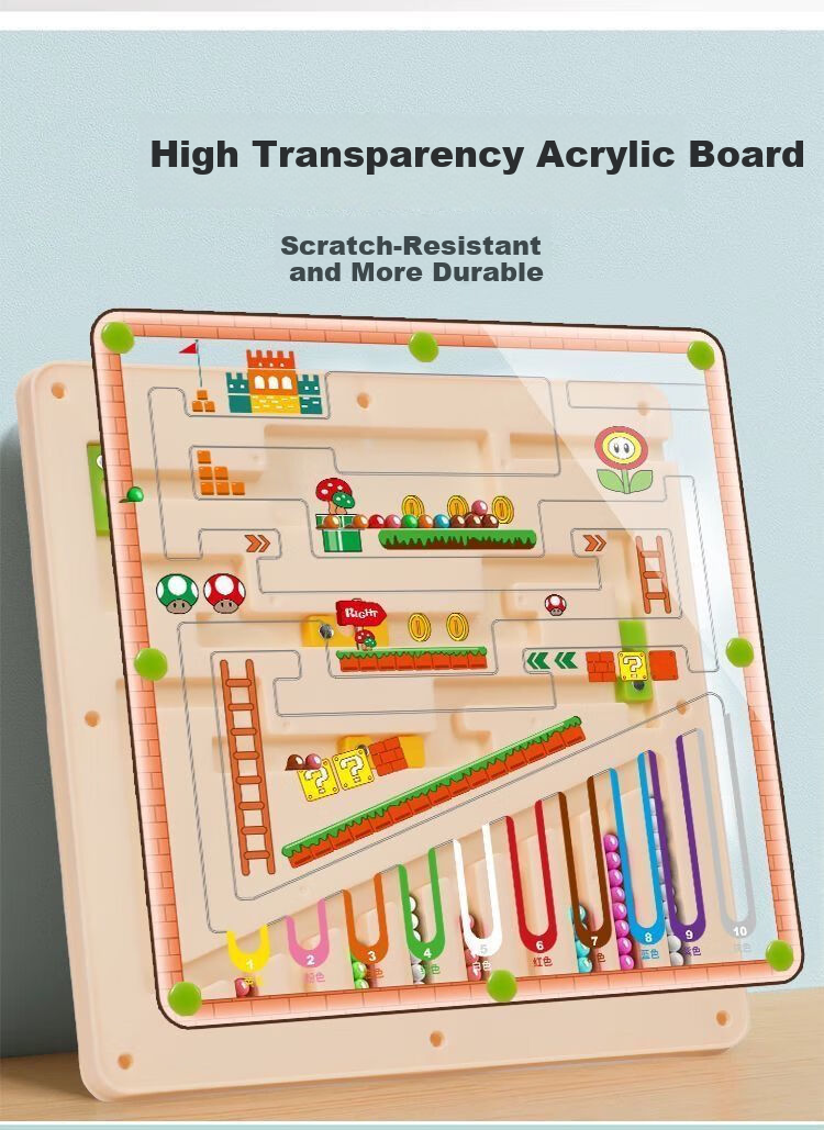COOKSS Children's Educational Magnetic Bead Maze Penmanship Focus Training Toy for Ages 3-6 Boys and Girls New Year Gift 1