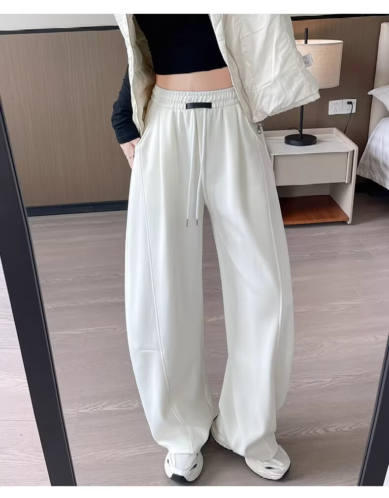 Xiangyi Lover 26th Anniversary New Curved Blade Wide-Leg Pants Slim Fit High-Waist Casual Spring Women's Sweatpants for Petite 14