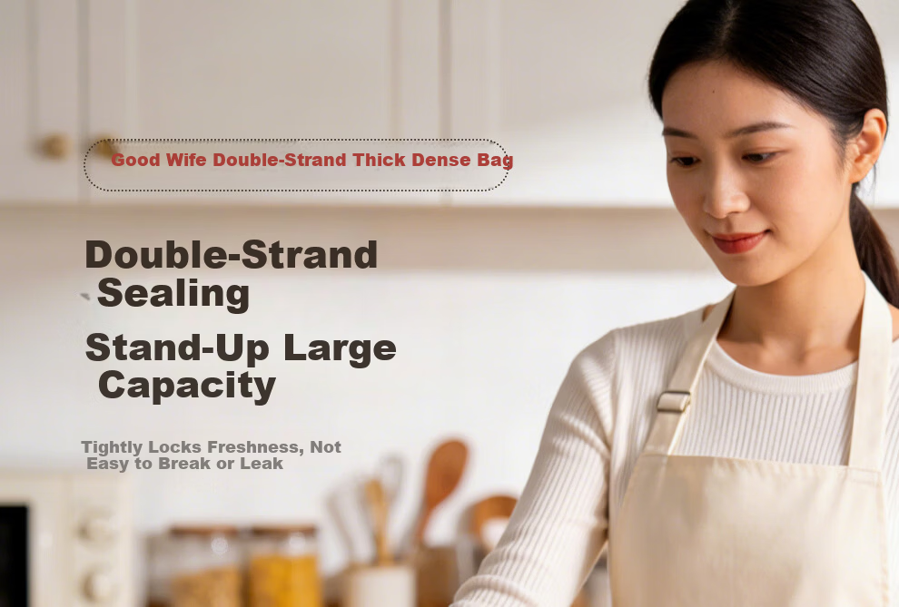 Good Wife Food Sealing Bags Small Size Stand-Up 40pcs Thickened Double-Strap Seal Fresh-Keeping Storage Freezer Bags 1