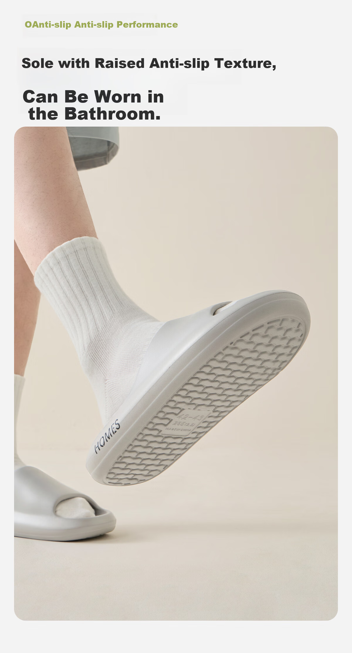 Grace Women's Summer Indoor Home Bathroom Shower Non-Slip EVA Odor-Resistant Thick-Soled Couple Slippers Men 2