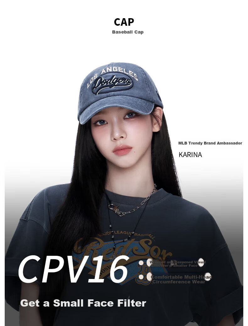 MLB Unisex KARINA Vintage Baseball Cap 38 Goddess Festival Gift 3ACPV165N-07INS 1