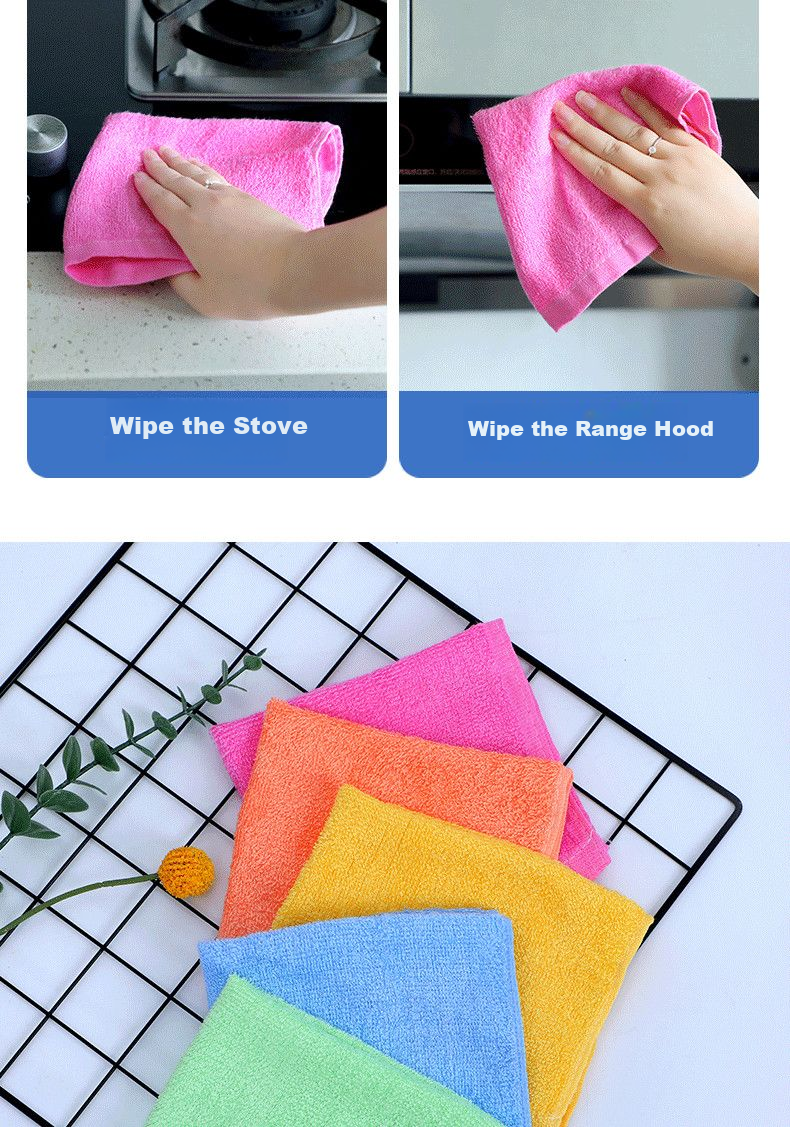 Chen Zhishangpin Household Cleaning Cloth Towel Dishwashing Drying Absorbent Square Towel with Hanging Rope Car Wiping White Fiber Towel 6