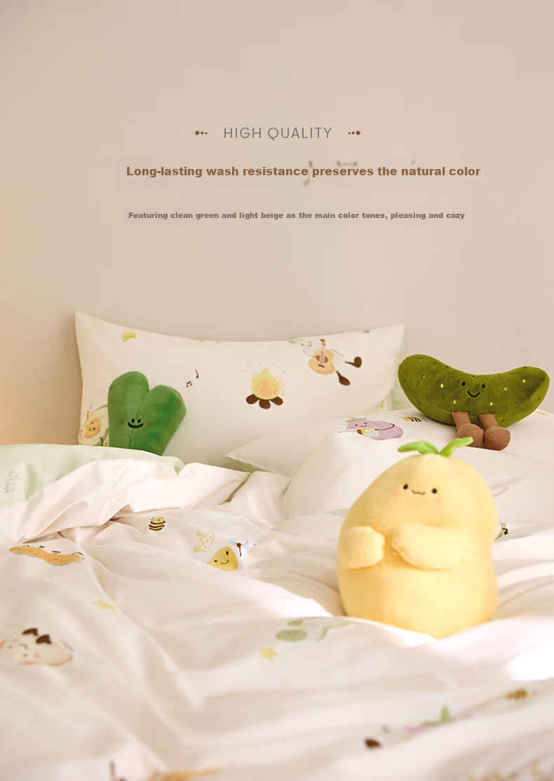 Luolai Children's 4-Piece Set Baby Class A 100% Combed Cotton Duvet Cover Bed Sheet Pillowcase 220*250cm 3