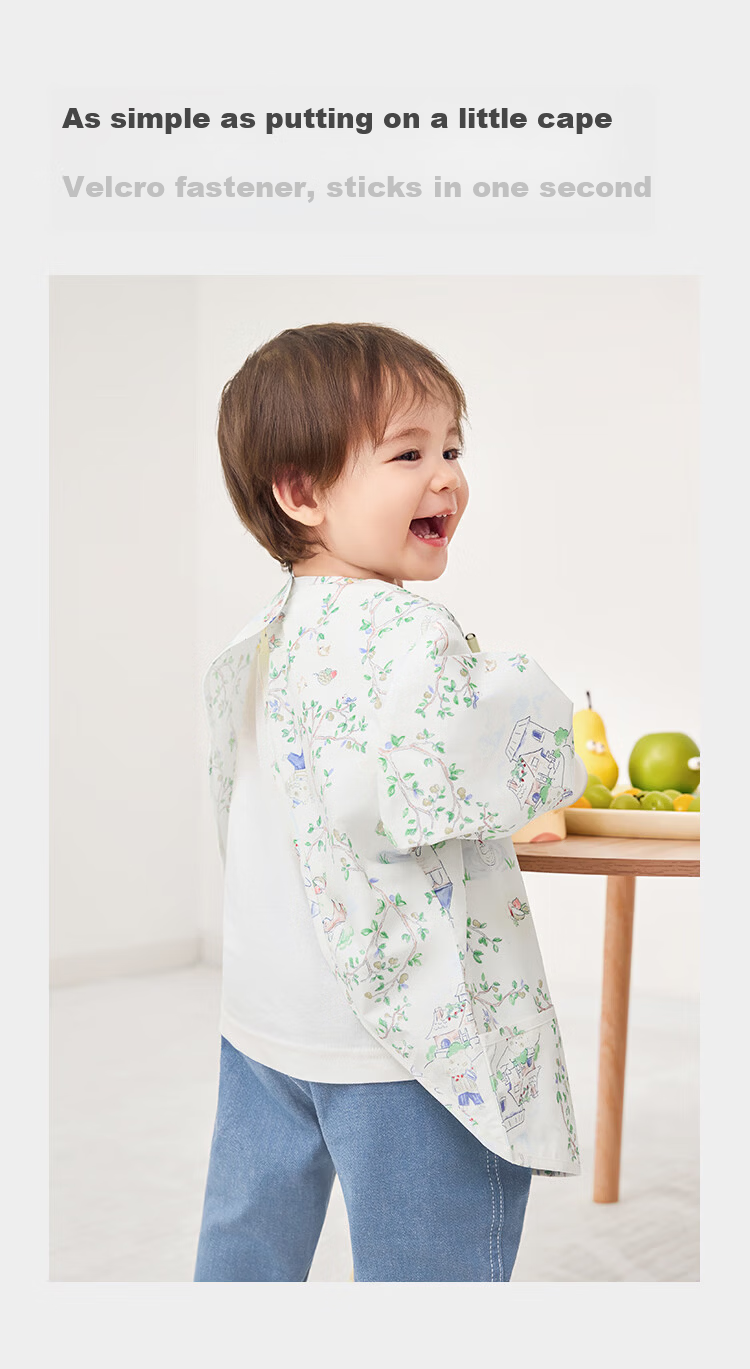 Balabala Baby Toddler Waterproof Bib Soft Lightweight Cute Practical Reverse Bib Apron 3