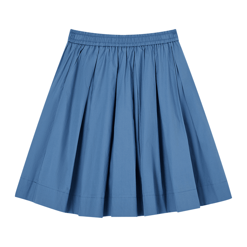 Demana [Yunxiang Pure Cotton] Spring Drawstring Elastic Waist Loose A-Line Umbrella Skirt Petite Loose Women's Half Skirt