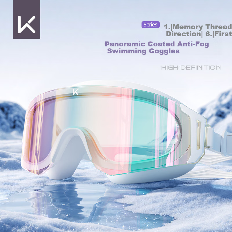 Keep Swimming Goggles Large Frame HD Waterproof Anti-Fog Unisex Wide-Angle Comfortable Adult Swimming Glasses 072 Starry Night Black