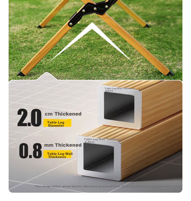 Gosoo Outdoor Folding Table Carbon Steel Egg Roll Table Large Portable Camping Picnic Stall Table and Chair Equipment 11