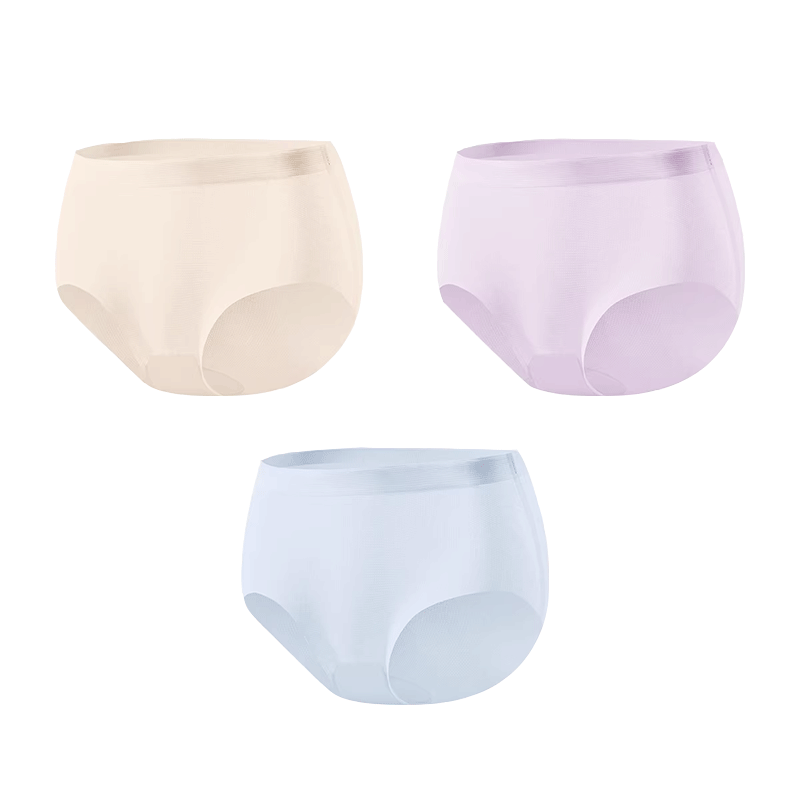 JOYNCLEON Maternity Underwear Summer Ice Silk Thin Seamless Breathable Ultra-Thin 3-Pack XXL jnk195955