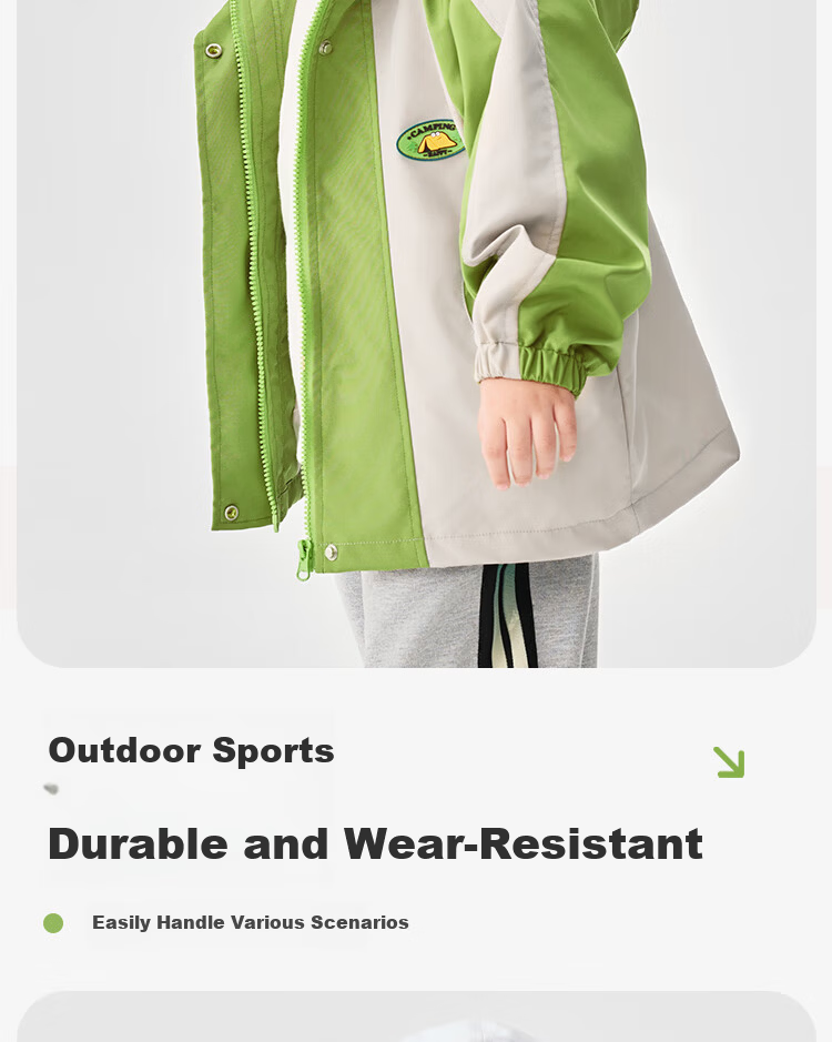 Badibadi Spring and Autumn Baby Toddler Hooded Jacket Unisex Outdoor Colorblock Top Mountain Green 120 6